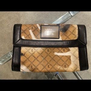 L.A.M.B. Tan and Black Clutch